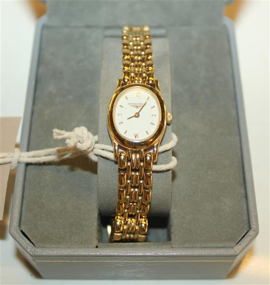 Omega gents wrist watch and a Longines steel and gold plated ladys wrist watch